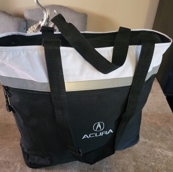New Acura Nylon tote bag unisex, color white/Black reflective with Acura logo - Picture 5 of 7